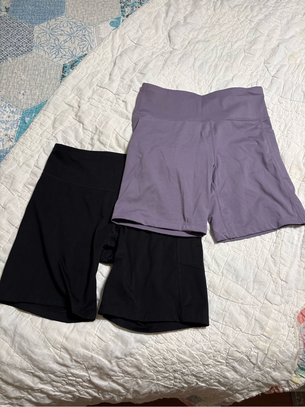 DKNY Women’s Bike Shorts — Black & Lavender